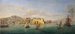 Utsikt over Napoli fra havet av Gaspar van Wittel