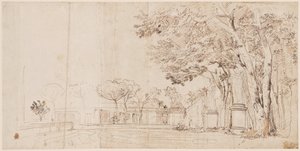 Hagene til Villa Medici av Gaspar van Wittel