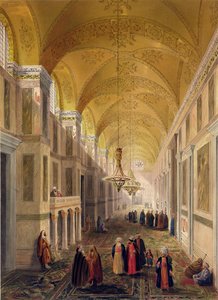 Haghia Sophia, plate 2: narthexen, gravert av Louis Haghe (1806-85) publisert 1852