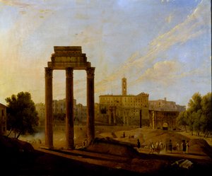 Roma: utsikt over Forum med utsikt mot Capitol av Gaspare Gabrielli