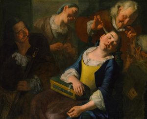 Erter en sovende jente, ca. 1760.