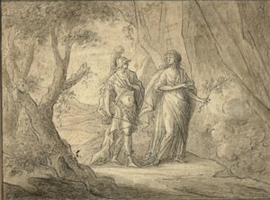 Par i en skog (blyant og blekk på papir)