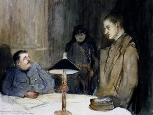 Avhør av tysk fange av Gaston Hippolyte Boucart