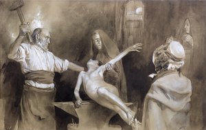 Hamring av milten (blyant og vask på papir) av Gaston Vuillier
