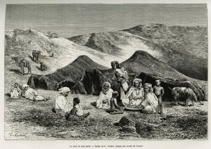 Nezlaen (slektningen) til guiden min. Gravering av G.Vuillier, for å illustrere den algeriske Sahara, av V.Largeau, i 1874-1878, publisert i Tour du monde, under ledelse av Edouard Charton (1807-1890) av Gaston Vuillier