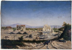 Fort Vanves, under krigen i 1870, cirka 1870 (olje på lerret) av Gaston de Laperrière