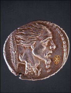 Anta profilen til Vercingetorix på et Gauloise-stykke. Museum for medaljesamlingen. Milan