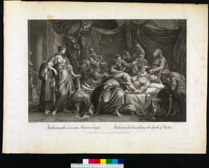 Andromache som gråter over Hectors død, gravert av Domenico Cunego, 1764 av Gavin after Hamilton