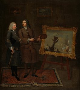 Thomas Walker og Peter Monamy, ca. 1735. av Gawen Hamilton