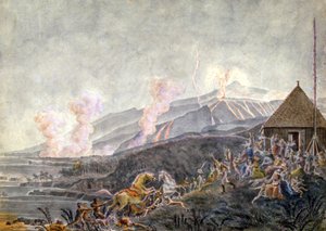 Panikk under utbruddet av Piton de la Fournaise av Genevieve-Sophie-Marie-Adele Patu de Rosemont