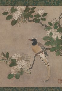 Magpie på Viburnum Branch, tidlig på 1500-tallet. av Genga