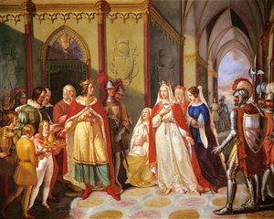 Tancred sender Constance av Hauteville tilbake til ektemannen Henry IV, av Gennaro Maldarelli (1795-1858), Italia av Gennaro Maldarelli