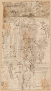 En arkitektonisk studie med en Atlantid av Genoese 17th Century