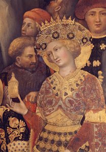 Tilbedelse av Magi detalj av kongen av Gentile da Fabriano
