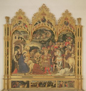 Tilbedelse av Magi-altertavlen, 1423 (tempera på panel) av Gentile da Fabriano