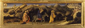 Fly til Egypt (Predella of the Adoration of the Magi, Pala Strozzi) av Gentile da Fabriano