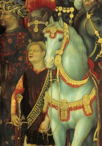The Adoration of the Magi, detalj av hester av Gentile da Fabriano