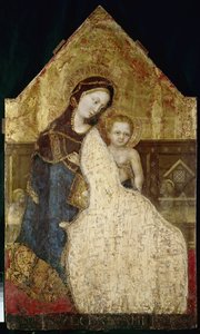 Jomfru med barn (tempera på panel av Gentile da Fabriano