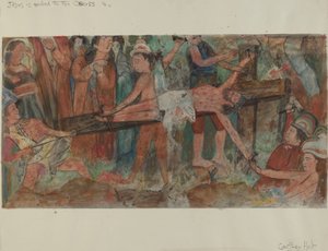 Korsstasjon nr. 11: Jesus blir naglet til korset, ca. 1936.