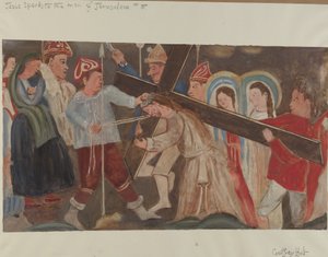 Korsstasjon nr. 8: Jesus taler til kvinnene i Jerusalem, ca. 1936.