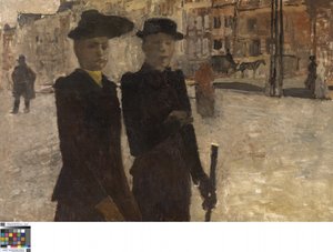 Kvinner på Rokin (olje på lerret)