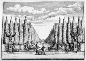 Slott og hagedesign, 1664 av Georg Andreas Bockler