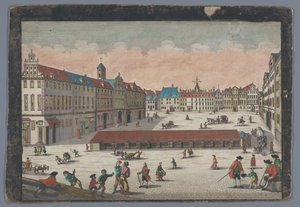 Utsikt over Saltplassen i Wroclaw sett fra sør Der Saltz Ring, oder Plaz in Breslau gegen Mittag anzusehen (tittel på objekt)
