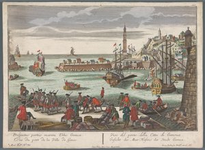Utsikt over havnen i Genova Gesicht des Meer Hafens der Stadt Genova (tittel på objekt) Havneutsikt (serietittel)