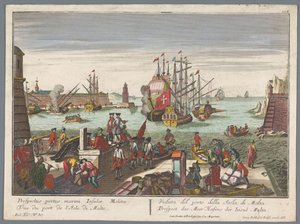 Utsikt over havnen på Malta Prospect des Meer Hafens der Insul Malta (tittel på objekt) Havneutsikt (serietittel)