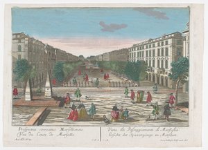 Utsikt over en promenade i Marseille Utsikt over turene i Marseille (tittel på objekt) Marseille (serietittel) av Georg Balthasar Probst