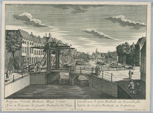 Peep-show, utsikt over den store Bierkade, Haag av Georg Balthasar Probst