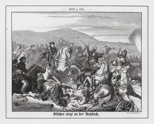 Blüchers og prøyssernes seier over franskmennene i slaget ved Katzbach av Georg Bleibtreu