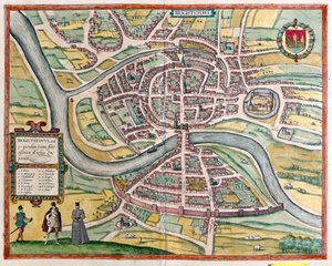 Bristol - Storbritannia, i #39;Civitates Orbis Terrarum#39; av Georg Braun, Köln 1617