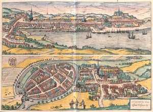 Flensburg - Itzehoe, Tyskland - i #39;Civitates Orbis Terrarum#39; av Georg Braun, Köln 1617 av Georg Braun