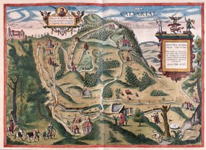 Kalwarya Zebrzydowka (sørøst for Krakow), Polen - i #39;Civitates Orbis Terrarum#39; av Georg Braun, Köln av Georg Braun