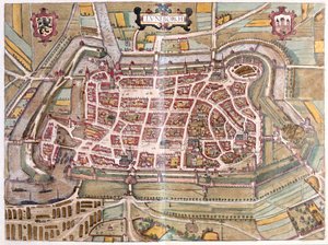 Luneburg, Tyskland - i #39;Civitates Orbis Terrarum#39; av Georg Braun, Köln 1617