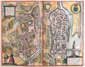 Nevers, Frankrike, i #39;Civitates Orbis Terrarum#39; av Georg Braun, Köln 1617