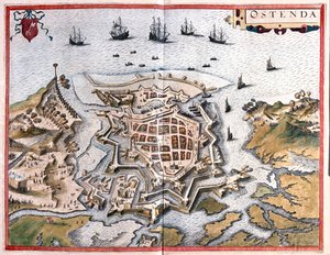 Oostende, Belgia- i #39;Civitates Orbis Terrarum#39; av Georg Braun, Köln 1617 av Georg Braun