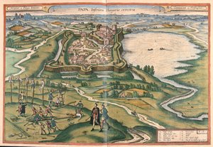 Pave, Ungarn - i #39;Civitates Orbis Terrarum#39; av Georg Braun, Köln 1617