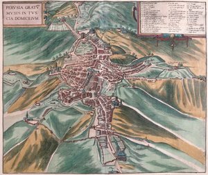 Perugia, Italia - i #39;Civitates Orbis Terrarum#39; av Georg Braun, Köln 1617 av Georg Braun
