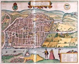 Rouen - Frankrike, i #39;Civitates Orbis Terrarum#39; av Georg Braun, Köln 1617