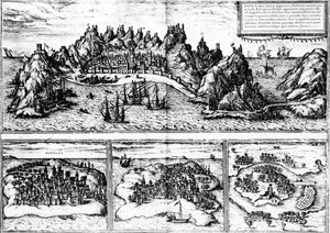 Utsikt over Aden, Mombaza, Quiloa og Cefala, fra Georg Brauns 