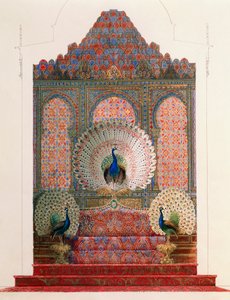 Design for Peacock Throne of Moorish Cloister i det kongelige slottet til Ludwig II i Linderhof