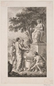 Illustrasjon med tilbudsscene av Georg Christian Schule