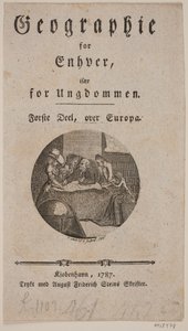 Tittelside med vignett for "Geografi for alle" av Georg Christian Schule