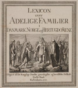 Tittelside for "Leksikon over adelsfamilier i Danmark, Norge og hertugdømmene"