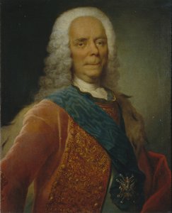 Portrett av prins Vasili Vladimirovich Dolgorukov 1667-1746, før 1746