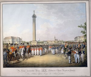 Tabell over den kongelige hæren i Hannover, fra "Tableau des Armees de l"Europe", av Luwig Von Kleist, ca. 1828-1845