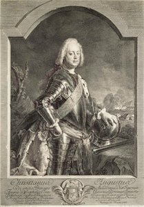 Portrett av Christian August, prins av Anhalt-Zerbst 1690-1747, 1750. av Georg Freidrich Schmidt