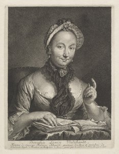 Dorothée Louise Viedebandt (kunstnerens kone) av Georg Friedrich Schmidt